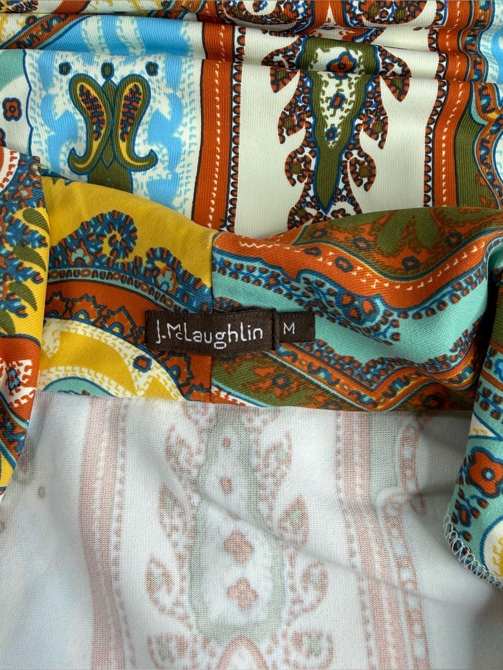 J.McLaughlin Catalina Cloth Lawrence Dress Paisley Print 3/4 Sleeves Midi Size M - Picture 8 of 13